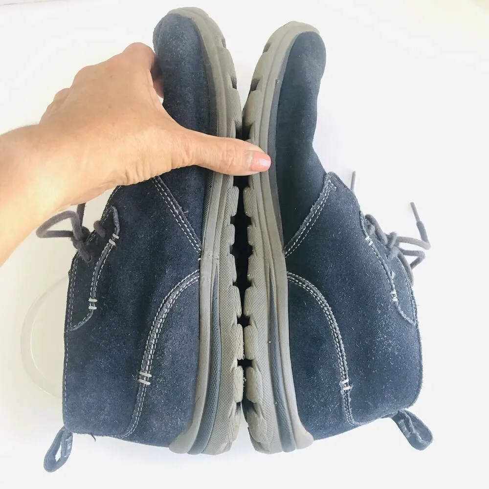Skechers Navy Blue Leather Casual Lace Up Chukka Ankle Boots Shoes Men's 12